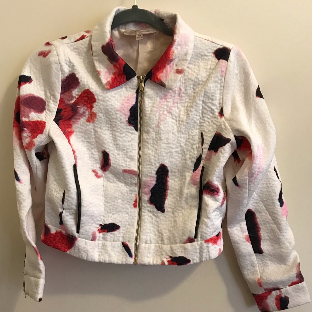 Cropped Floral White Philosophy blazer size XS